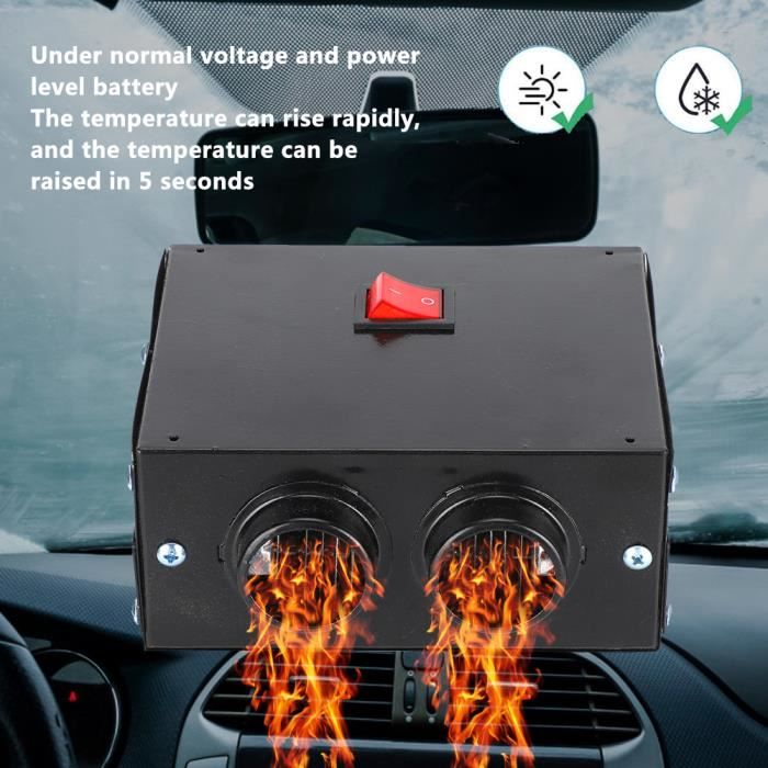 Chauffage de voiture dégivreur de dégivreur portatif antibuée ventilateur muet chauffage rapide 600W (12V)-XIU
