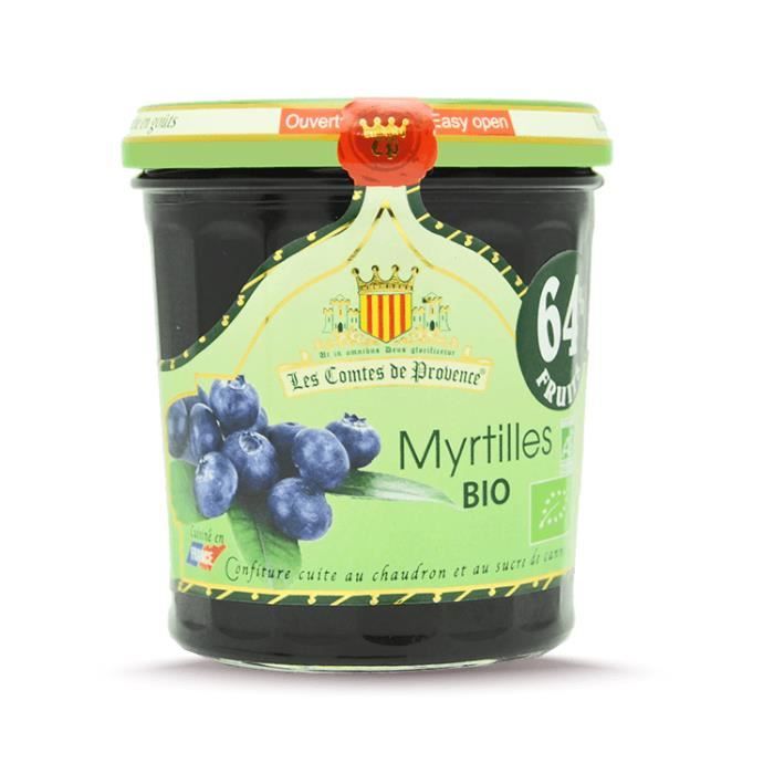 Confiture de Myrtilles BIO 350G - 65% de fruits - Les Comtes de Provence