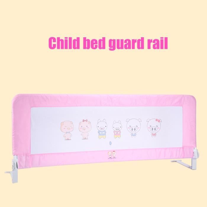 150cm Barrière de Lit Enfants Barrière de protection Sécurité - Rose