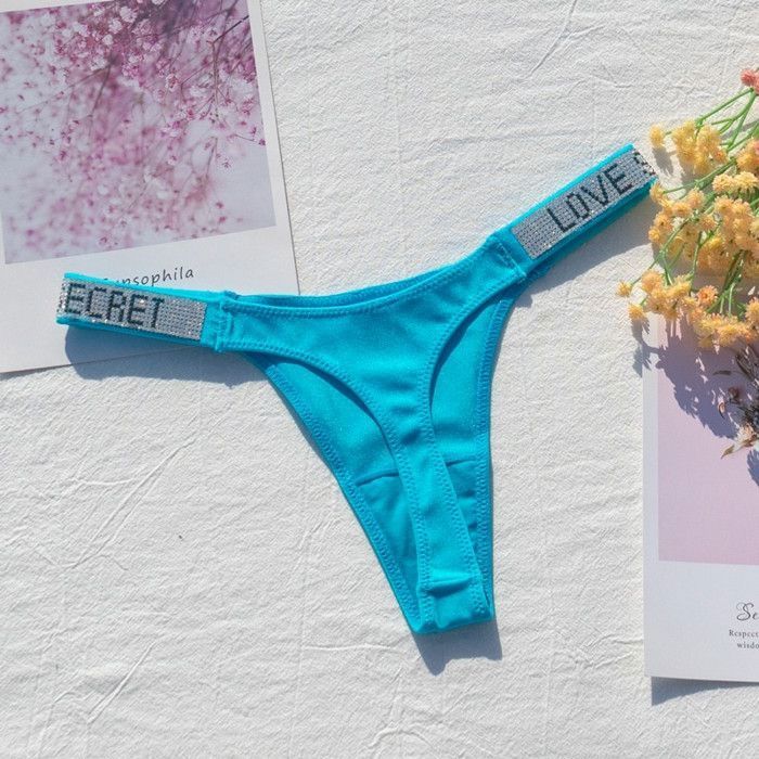 String taille basse en nylon avec biscuits brillants pour femmes,sous ...