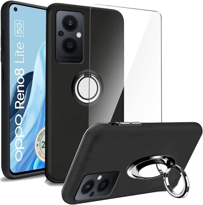 Coque Oppo Reno 14 5G – Protection Complète Avec Verre Trempé écran + Film Caméra, TPU Transparent