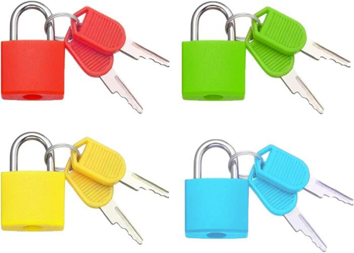 Lot De 6 Petits Cadenas Colorés Avec Clés – Serrures Bagages Voyage, École, Sport & Sacs