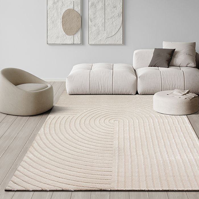 Tapis Salon - The Carpet - Knight - Velours Doux - Effet 3D - Beige 120x170 cm