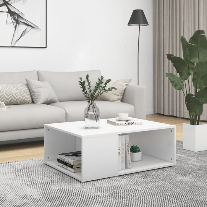 Meilleures Bout de canapéTable basse de salon - SHOP - blanc 90x67x33cm - bois dingénierie SSD85496617