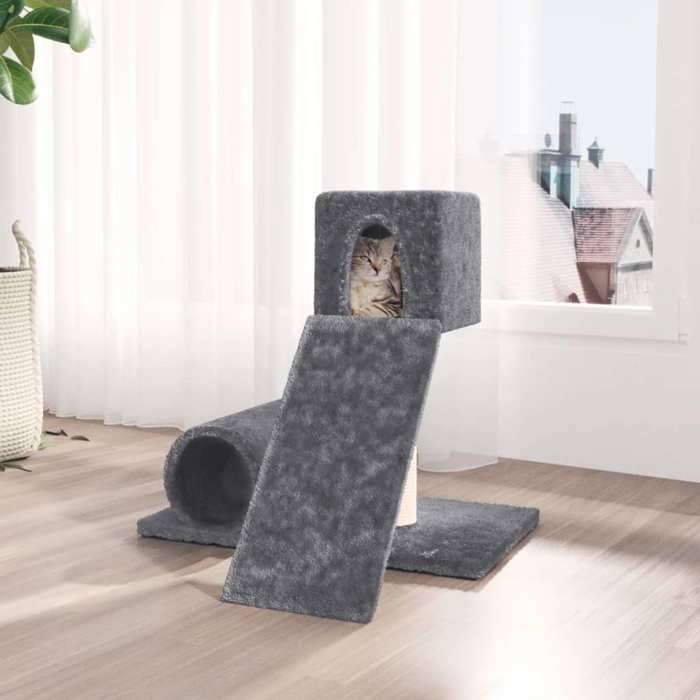 Meilleurs prix pour BEST-HOME Arbre à chat - Mobilier griffoir et zones de couchage - avec griffoir en sisal Gris foncé 59 cm nvq6755