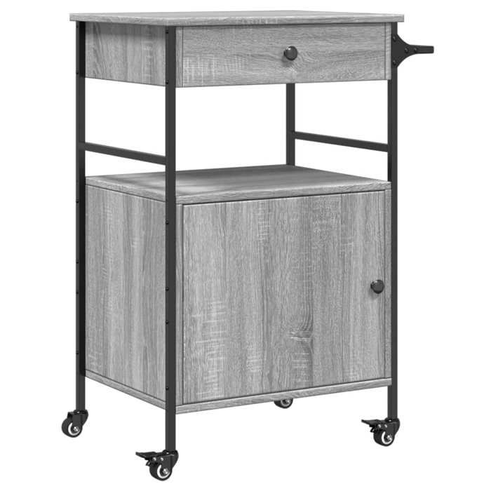 @FRENCH Desserte de cuisine à roulettes - TOP VENTES - Chariot de cuisine sonoma gris 56x43x895cm - bois dingénierie 4924127