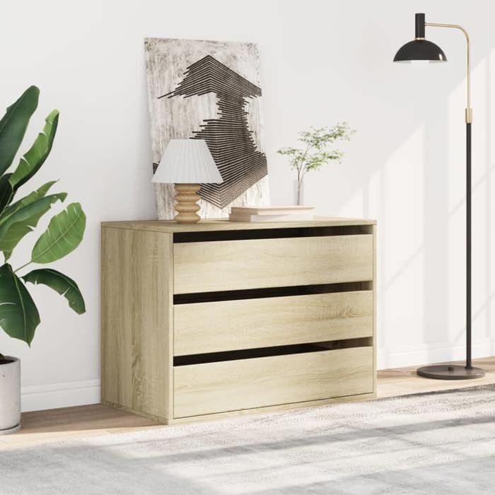 Brun Commode salon/BUFEET dangle - JILLS - Avec rangement - chêne sonoma 80x41x58 cm - bois dingénierie LV837