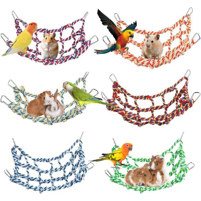Lot de 6 cordes pour cages à rats accessoires pour cages à rats cordes descalade pour oiseaux jouets pour animaux de compagnie