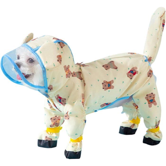 Imperméable pour chien - Imperméable pour chien - Couverture intégrale - Ajustable aux 4 pattes - Chiens de petite et moyenne
