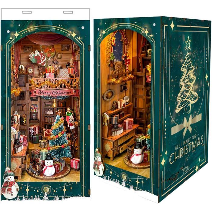 Kit Maison De Poupée Coin De Livre – Lumière LED, Meubles – Bois, Tissu, Papier – Échelle 1/24 – DIY 20-30 H – Dès 14 Ans – Cadeau