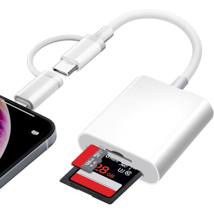 Lecteur de carte SD pour iPhone et USB-C - TURBIX - Double interface ...