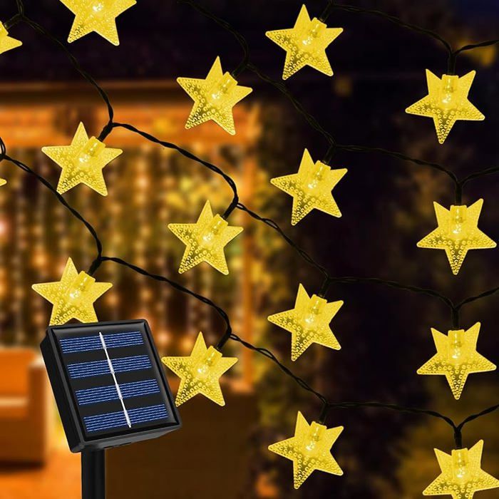 Guirlande lumineuse solaire extérieure étoile Ninonly 7m 50 LED 8 modes chaude GUIRLANDE LUMINEUSE DEXTERIEU