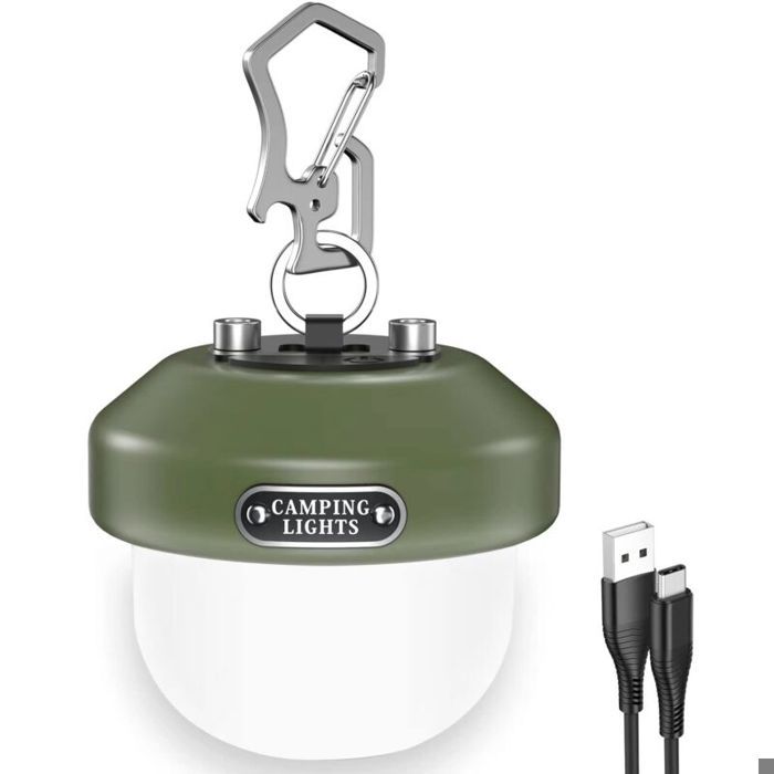 Lampe Camping Lanterne Camping Rechargeable USB LED Lampe Tente Suspendue a pile étanche IPX4 durée 23H+ 6 Modes déclairage