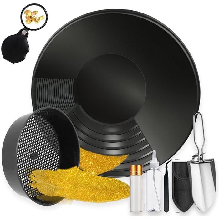 Orpaillage Kit Batee Orpaillage Matériel Gold Pan Kit 7 Pièces ...
