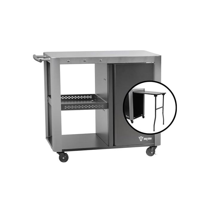 X 50 x 80 cm - Argenté - Table de barbecue avec grande surface de travail - Table dappoint pour barbecue dextérieur
