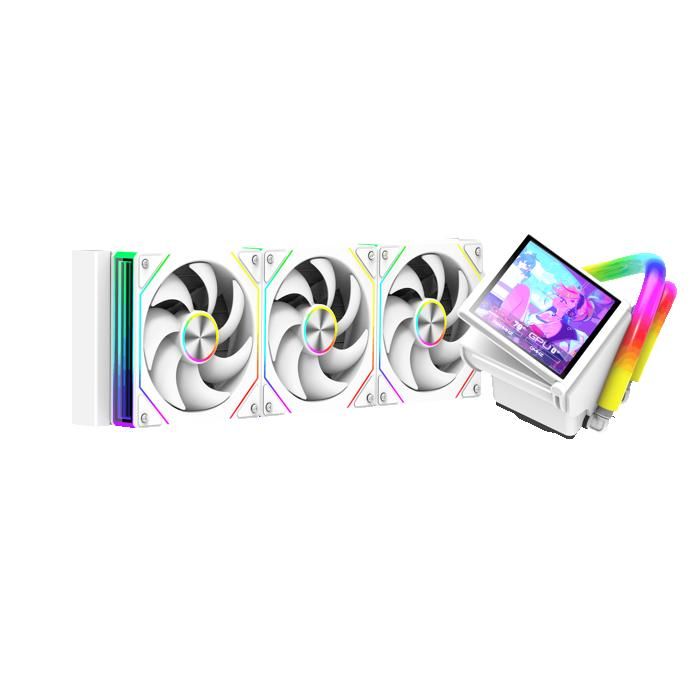 Refroidisseur CPU AIO ProGaming GlacierView 360 écran LCD 40 pouces personnalisable 360 mm 3 ventilateurs ARGB - vue 2