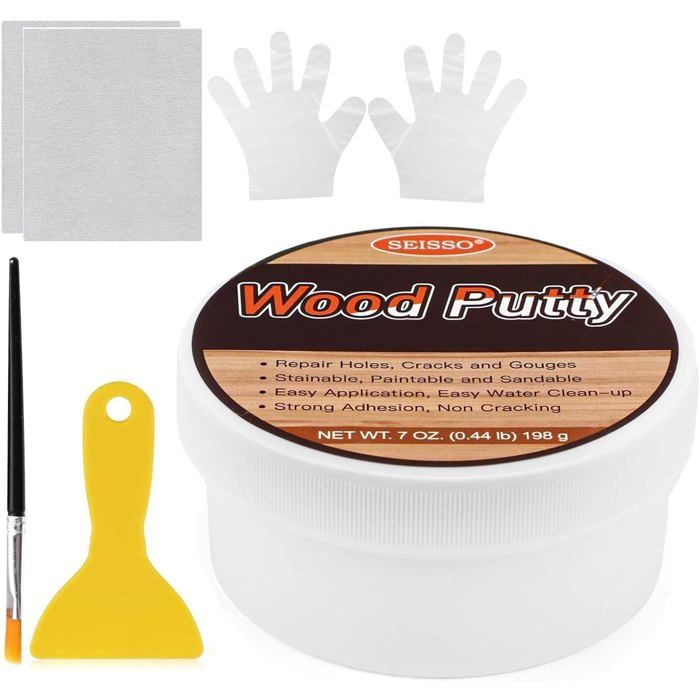 Mastic À Bois Noir 200G Mastic de Réparation du Bois Kit de RéParation de Meubles en Bois Pour Restaure Les Tables Les Armoires Les