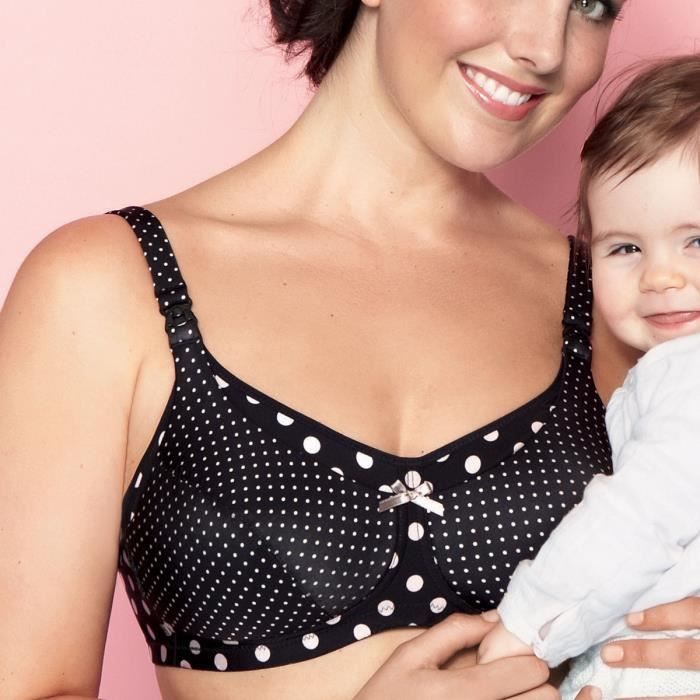 Soutien-gorge D'allaitement Sans Armatures Momcozy - Dentelle Douce, Rembourrage Fixe, Décolleté V, Clips D'allaitement à Une Main