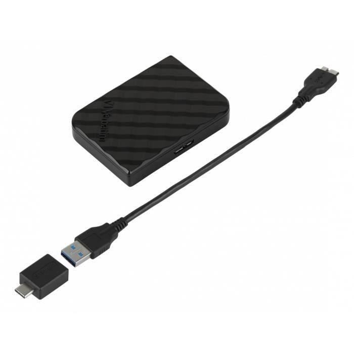 Disque dur externe VERBATIM Store n Go – 512 Go – USB 3.2 Gen 1 – noir