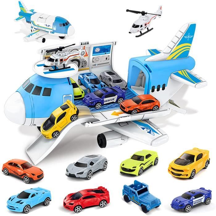 Garage jouet GENERIQUE 9 en 1 Voiture Jouet Garcon,Avion Jouet Transporteur  de Voitures Cadeau pour Enfant Garçon Fille