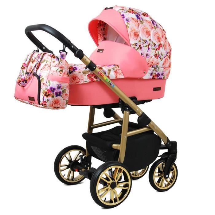 Poussette Landau Set tout en un siège bébé Buggy Fire Gold by SaintBaby  Pansies and Roses Siège auto 4en1 +Isofix - Cdiscount Puériculture & Eveil  bébé