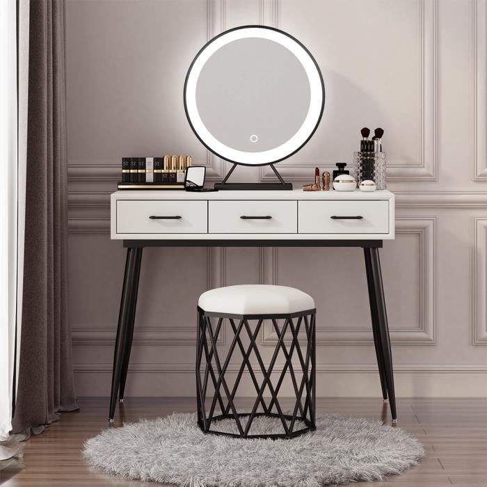 Miroirs cosmétiques à poser Miroir de table miroir de coiffeuse miroir de maquillage miroir avec 1x salle de bain miroir 6inch noir 3x 
