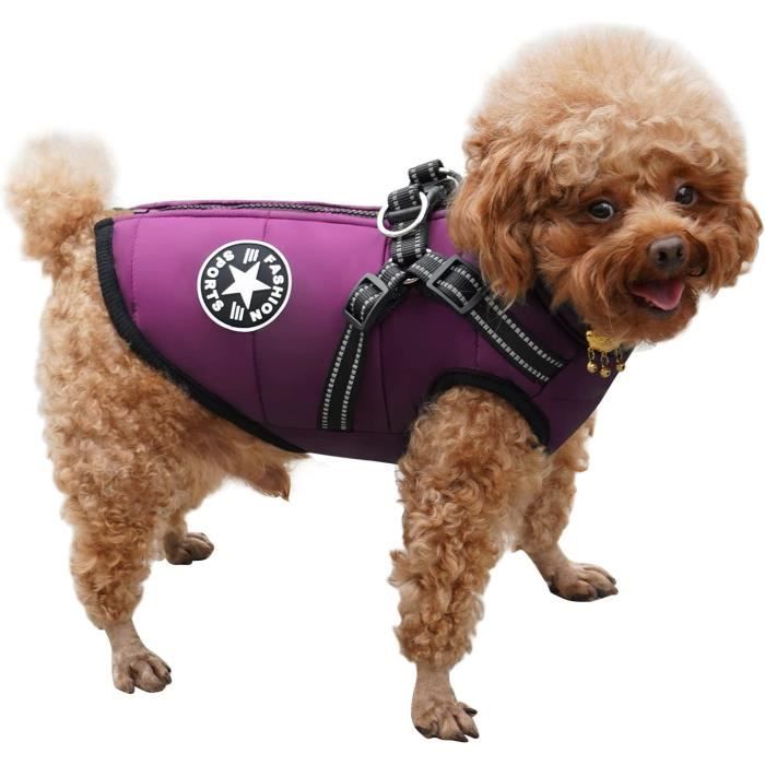 Manteau pour chien beige avec harnais intégré - Boutique chien