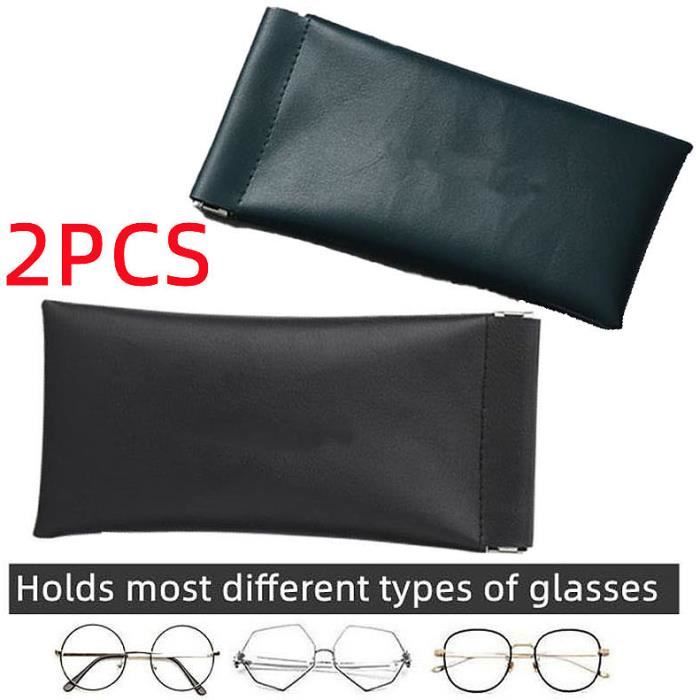 Lot De 3 étuis à Lunettes En Feutre Souple - Pochettes Portables Avec Fermeture Magnétique - Gris, Noir, Vert
