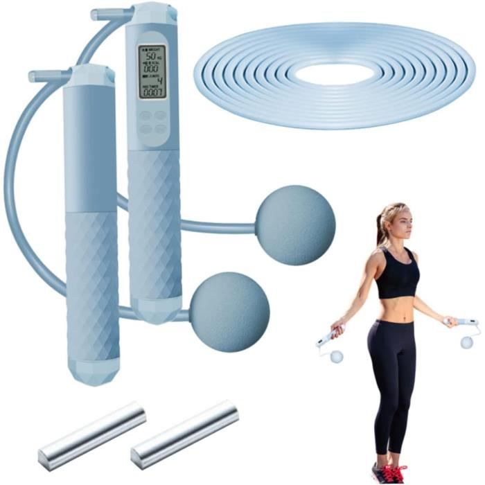 Corde à Sauter Sans Fil Avec Compteur - Écran LCD (temps, Sauts, Calories) - Poignées Antidérapantes - Pour Fitness à Domicile - 14