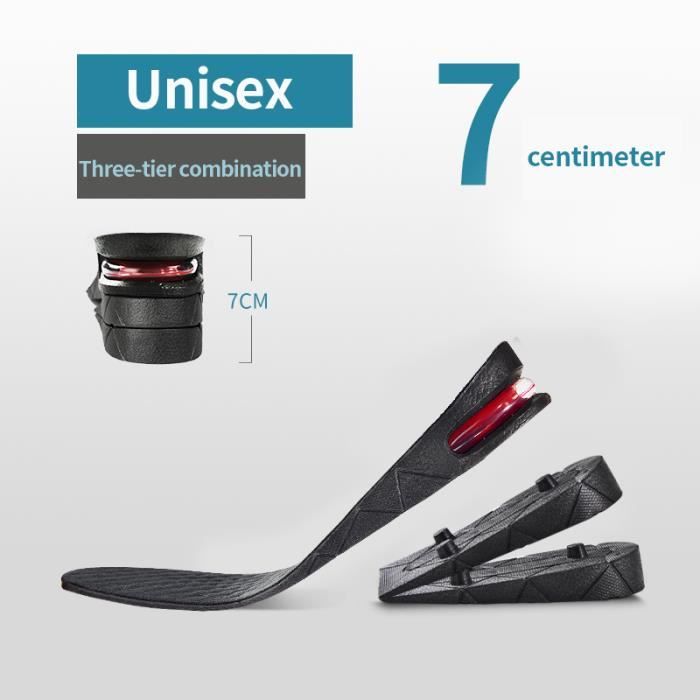 Semelles Intérieures Surélévatrices Pour Chaussures - Augmentation De Hauteur De 3, 5, 7 Ou 9 Cm, Couleur Noire, Pour Adulte