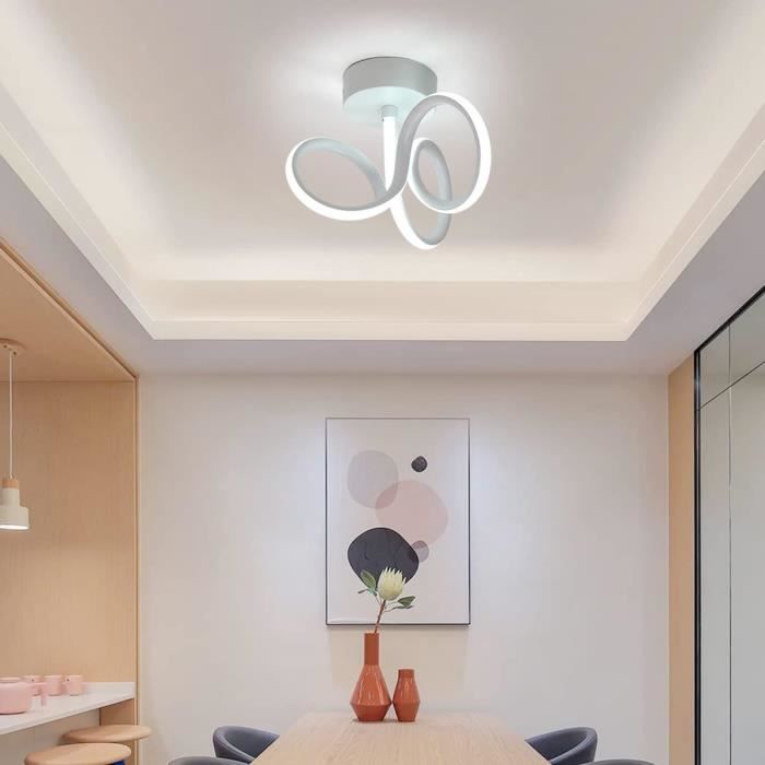 Plafonnier LED Moderne Courbe - 58W - Télécommande & App - Dimmable & 3 Températures De Couleur - Pour Salon, Chambre (70x55cm)