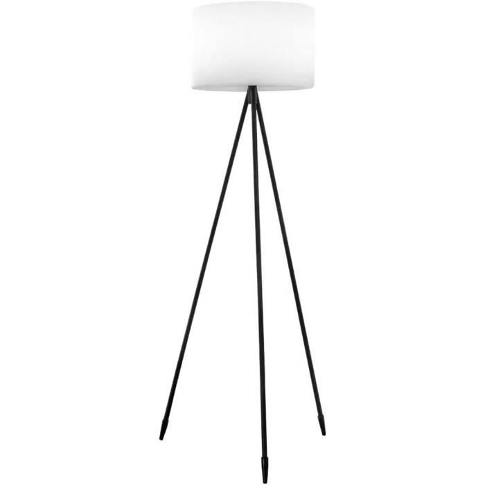Lampadaire sans fil pied metal LED blanc et multicolore dimmable