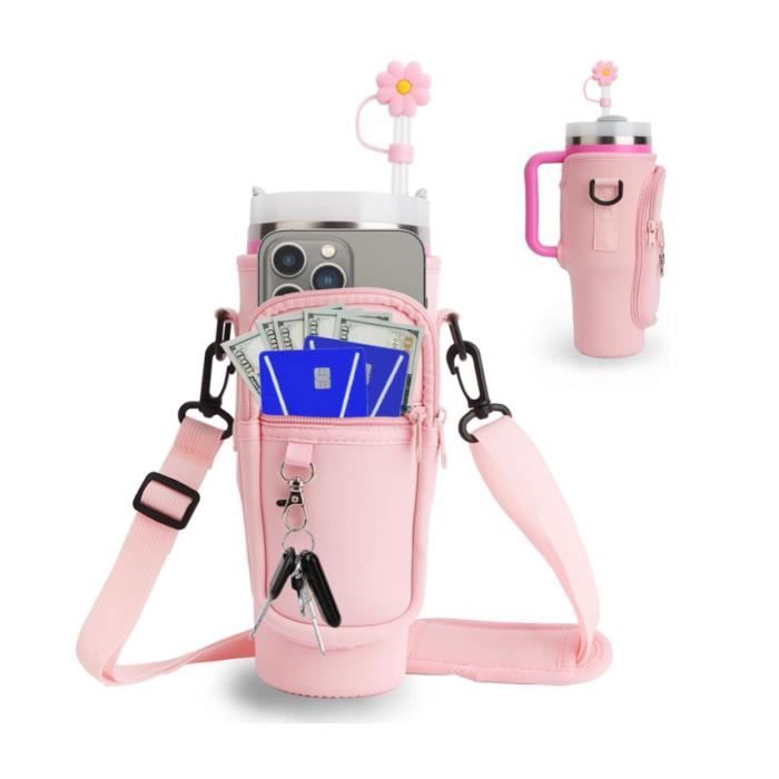 Pochette Bouteille Eau pour 40oz Cupavec Sangle Ajustable et Poche pour TéléphonePorte Gourde Sac Dos avec Couverture Paille - sh Pochette Bouteille Eau pour 40oz Cupavec Sangle Ajustable et Poche pour TéléphonePorte Gourde Sac Dos avec Couverture Paille - sh