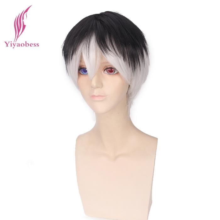 Tokyo Ghoul Noir Blanc Ombre Courte Cosplay Perruque Cheveux