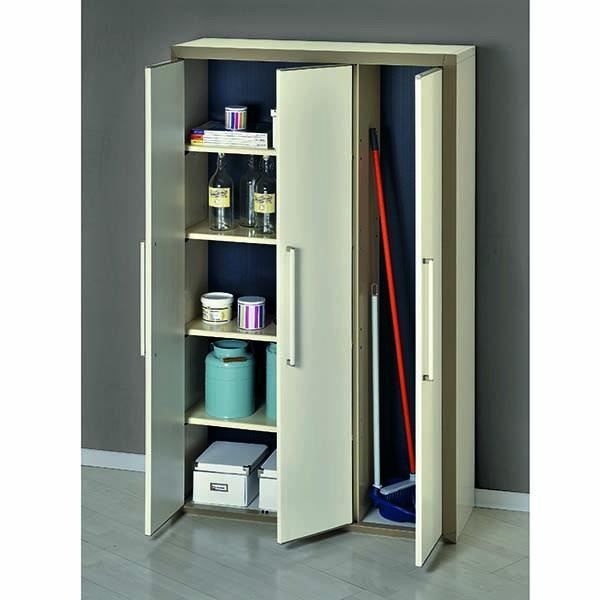 Abris en PVC Armoire haute modulable en resine 3 portes Prestige