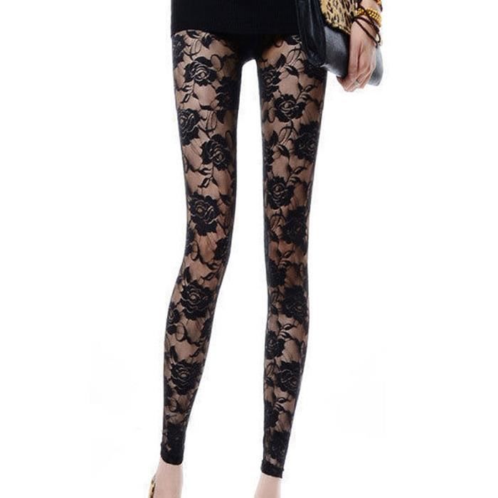 Legging femme avec hotsell dentelle