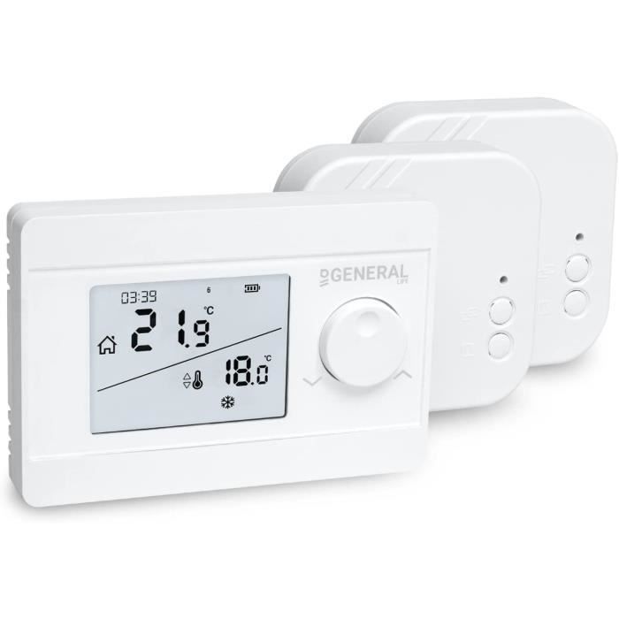 Mi-250S RF Thermostat d'ambiance sans fil avec 2 récepteurs pour