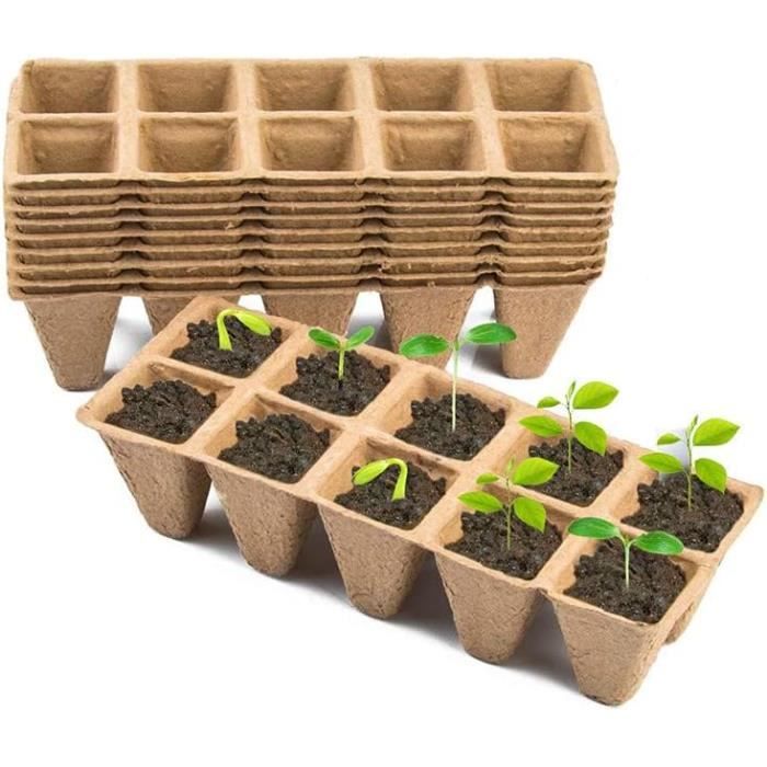 WARKHOME Lot de 48 8 cm Ronds Pots Biodégradables de Tourbe Plantation