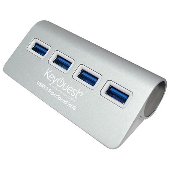 KEYOUEST Hub USB - USB Type C - Externe - Aluminium - 4 Total USB Port(s) - 4 USB 3.0 Port(s) - PC, Mac
