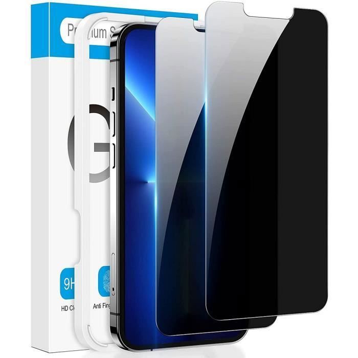 Protection écran IPhone En Verre Trempé Anti-espion - Lot De 3 - Anti-reflets/empreintes - Neuf