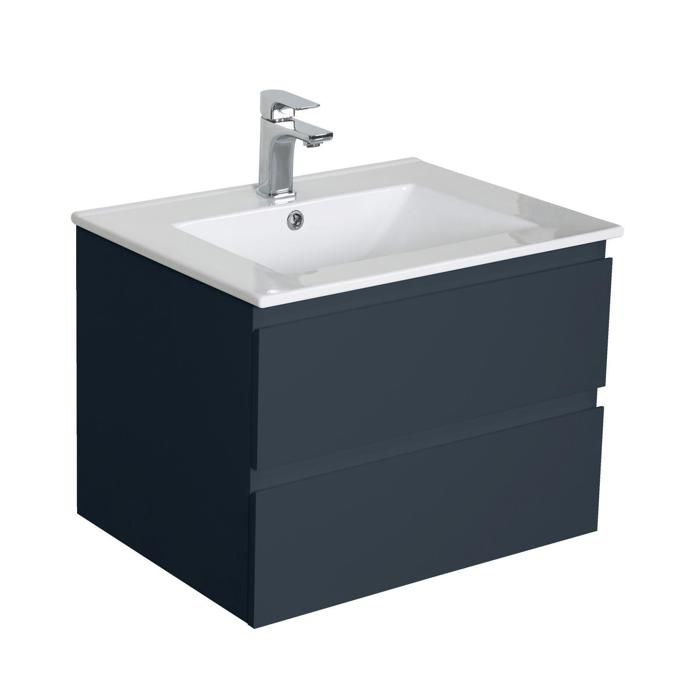 Meuble Salle De Bain 60 Cm A Suspendre Gris Anthracite Sorrento Cdiscount Maison