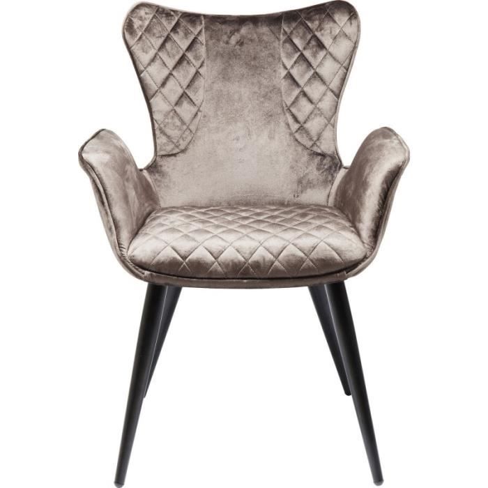 chaise avec accoudoirs dream marron - kare - contemporain - design - tissu - marron