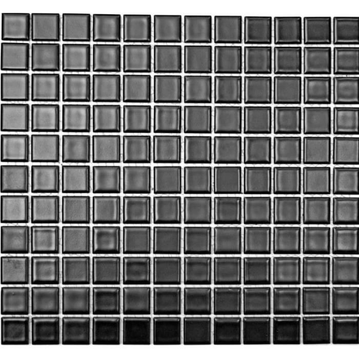 Mosaïque - MOSANI - MOS18-0311 - Céramique Noir Mat - 25x25mm - Antigel ...