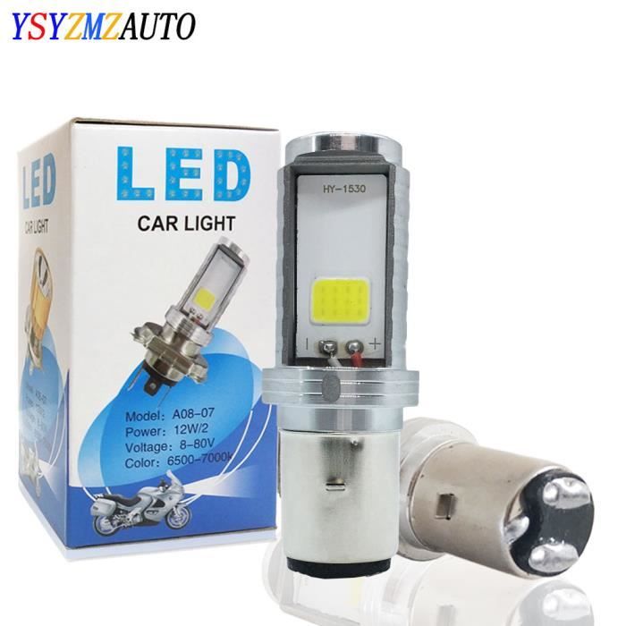 1 pièces BA20D Phare Ampoule H6 LED Scooter Lumière Hi Lo Faisceau Lampe Ampoule Moto Lumières