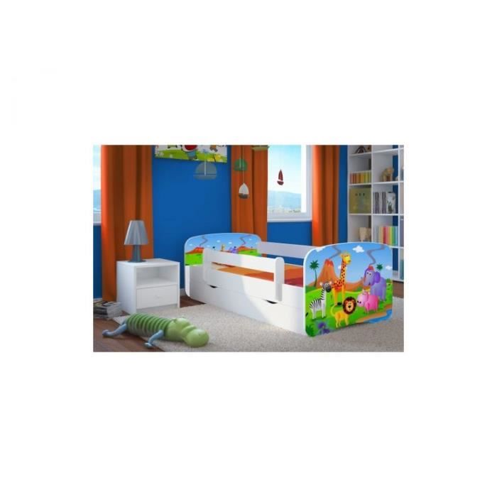 Lit bébé vert safari avec tiroir et matelas 140/70 - Kocot Kids Lit bébé vert safari avec tiroir et matelas 140/70 - Kocot Kids