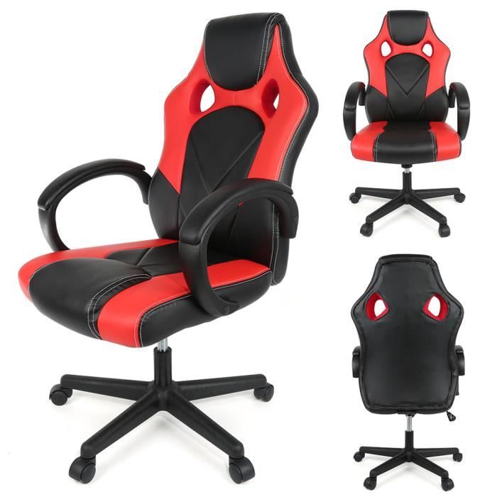 Royalbell Fauteuil Gamer Ergonomique Rotation 360 Degres Hauteur Reglable Noir Rouge Prix Pas Cher Cdiscount