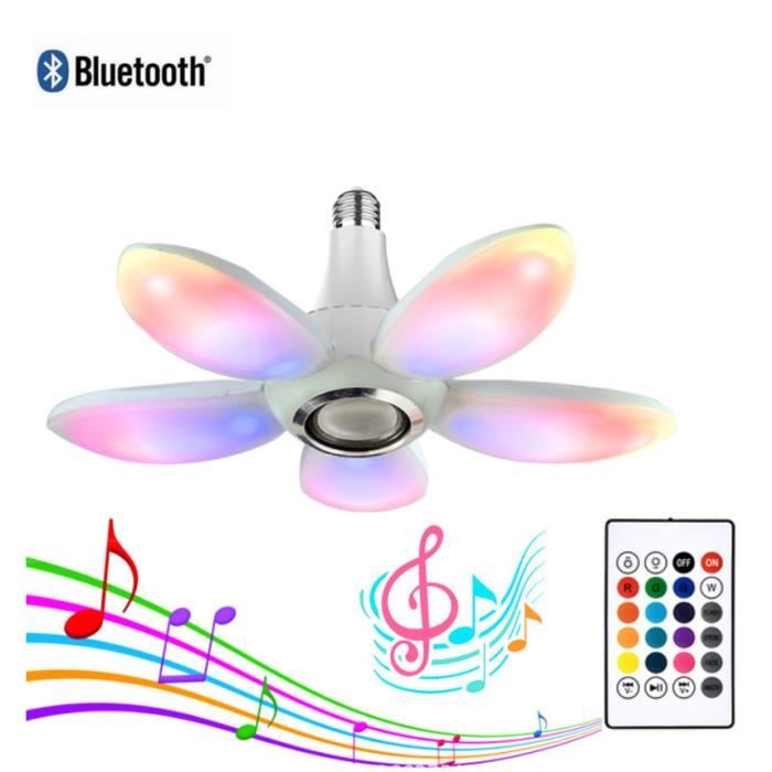 Plafonnier lotus Bluetooth avec télécommande Musical lumières LED E27 coloré pliable lampe intelligente