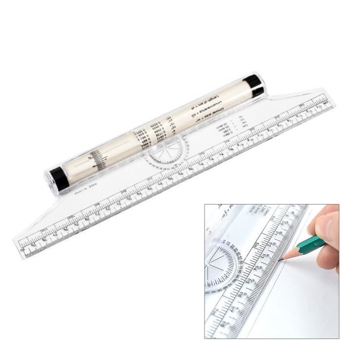 Règle Roulante 25 Cm Bocianelli - Règle Parallèle Architecte Dessin Technique Avec Rapporteur
