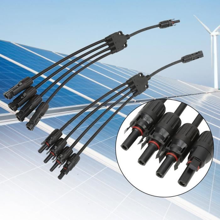 Atyhao connecteur solaire Adaptateur étanche de connecteur de câble de branche Y pour panneau solaire 2 pièces