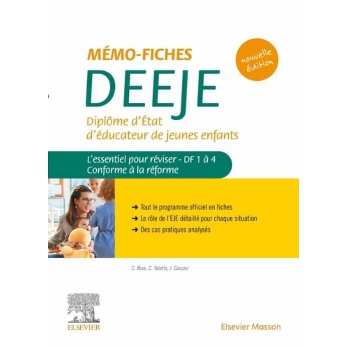 Memo Fiches Deeje Diplome D Etat D Educateur De Jeunes Enfants L Essentiel Pour Reviser Df1 A 4 Conforme A La Reforme Achat Vente Livre Parution Pas Cher Soldes Sur Cdiscount Des